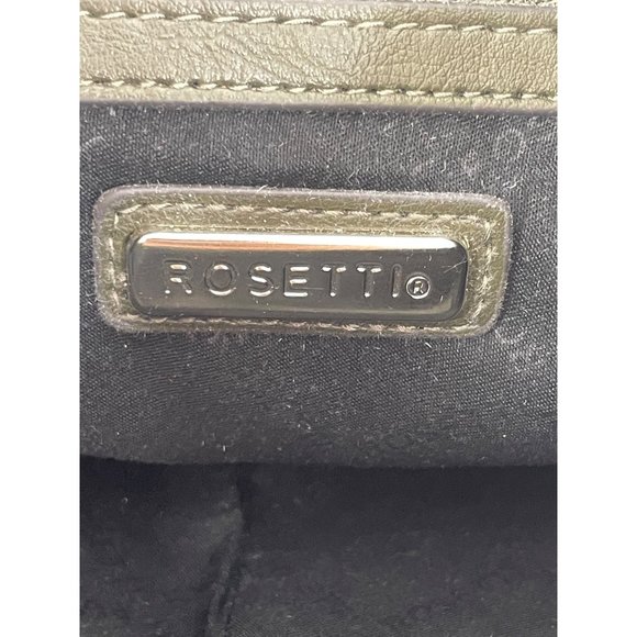 Rosetti Handbag Olive Green Shoulder Strap Silver Metal Hardware Top Zip, Snaps - Picture 13 of 16